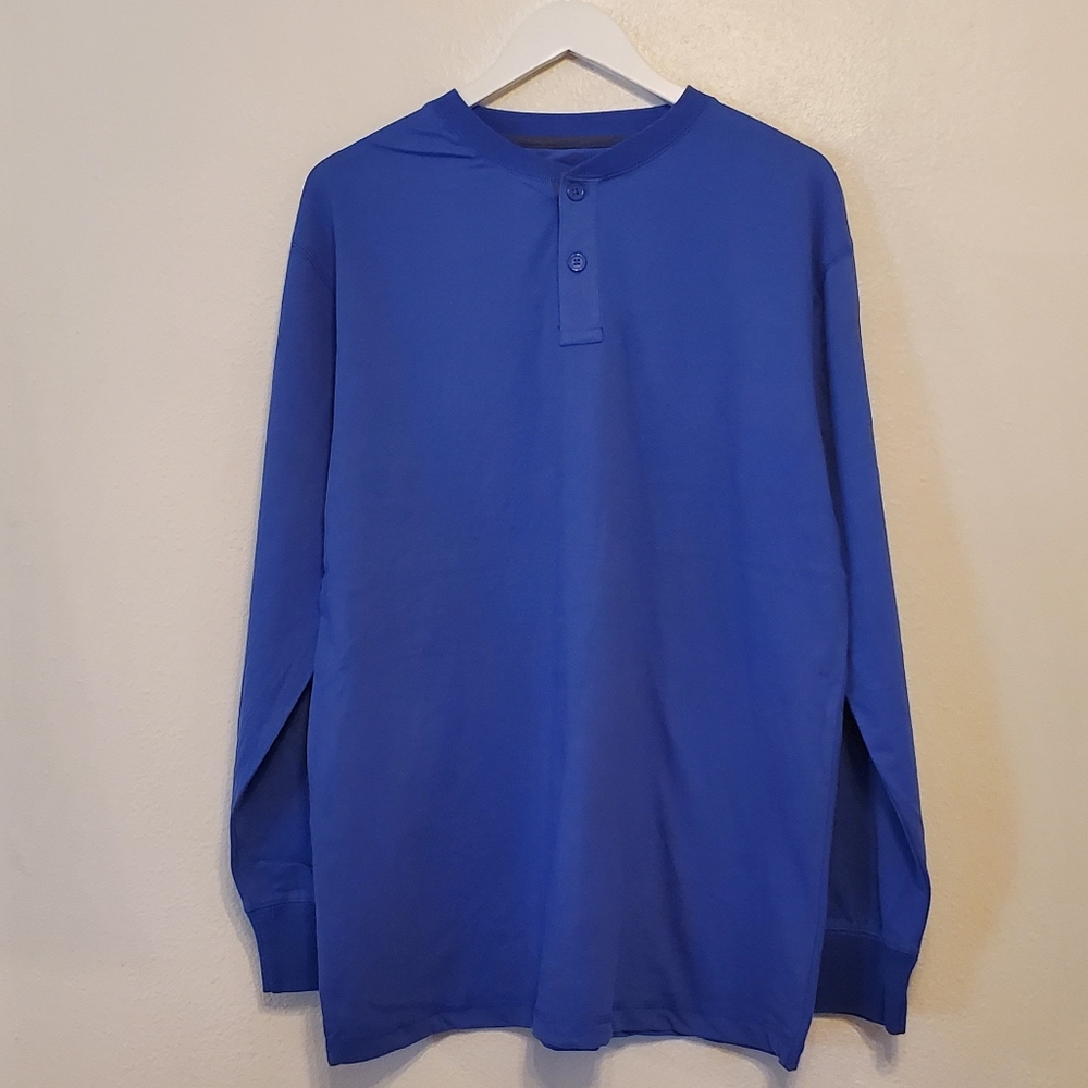 Artisans mens cobalt jersey henley top